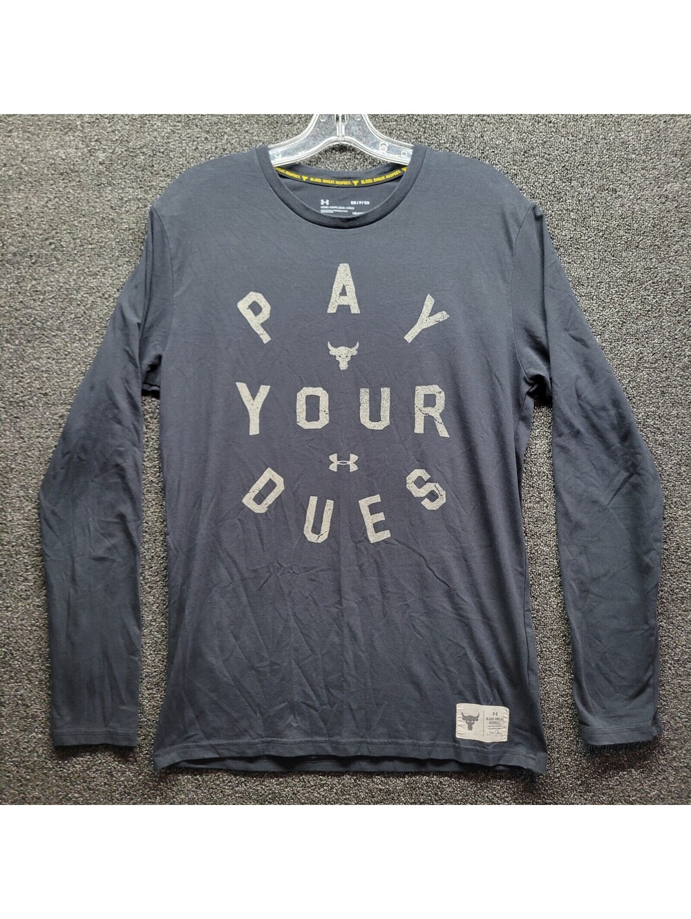 Under Armour Men's Sz S Project Rock Pay Your Dues L/S Shirt 1346100-012